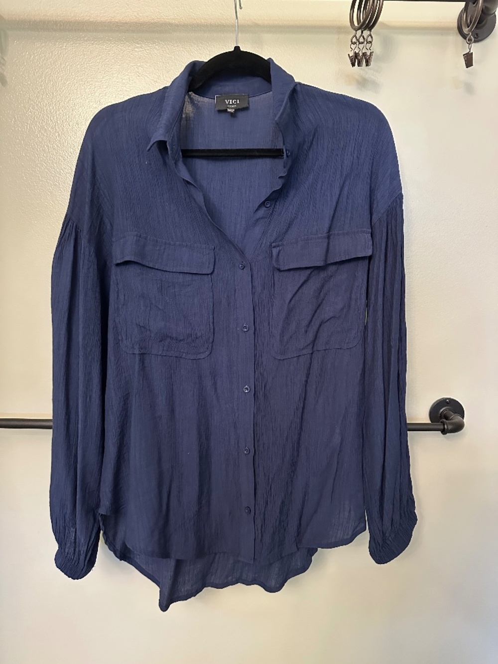 Vici Navy Blue Button Down